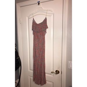 Strapless Triangle Print Maxi Dress